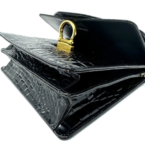 Celine Vintage Black Patent Embossed Crossbody – Extremely Rare, COA Included - Picture 15 of 16
